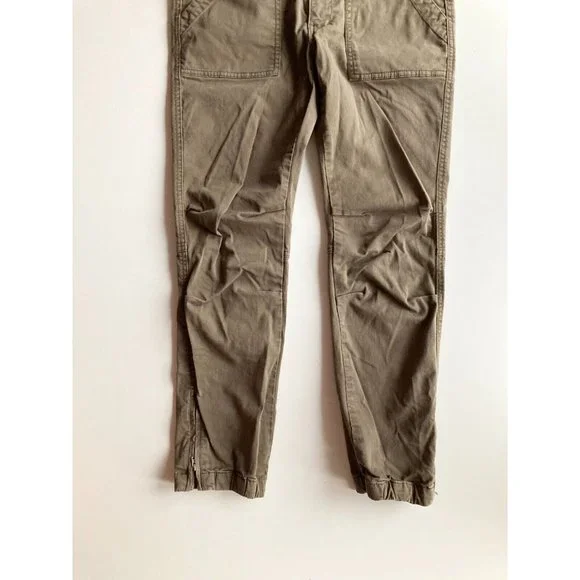 Aritzia GOLDEN by TNA Heroic Fatigue Green Cotton Twill Utility Pants, Size 6 - Picture 3 of 12